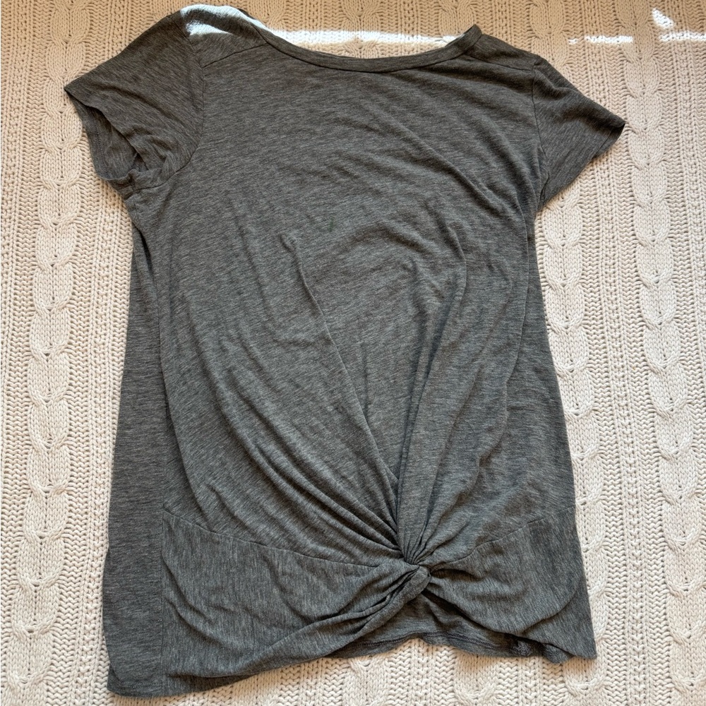 Motherhood Maternity Charcoal Twist Front Tee